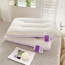 曲线彩绣薰衣草定型枕-白色