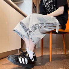 夏季新款潮牌针织休闲短裤男风宽松七分中裤908特P45控78，男装休闲裤，电商C305A