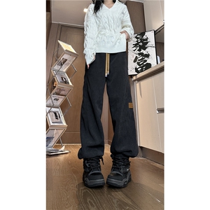 抖音品质冬季加绒保暖灯芯绒束脚宽松休闲裤B315-K879JR-p55控78图片