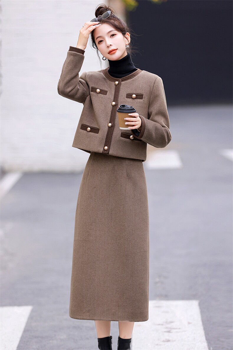 COKEYA/意大利Olivo纱线宽松圆领长袖薄款小香风针织开衫外套女夏,女装套装/套裙,尚洛菲
