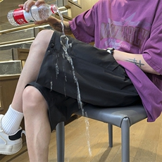 港风工装休闲裤高街五分裤宽松沙滩裤直通短裤DK306P35，男装休闲裤，星座1204-3