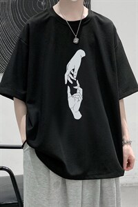 HT73147-P22 华夫格t恤男短袖男大码五分袖 大皂风图片