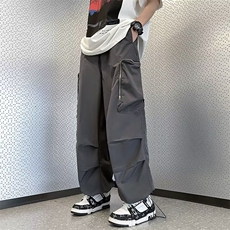美式街头拉链装饰工装裤子男宽松直筒显瘦运动裤长裤K65，男装工装外套，星座1116A-1（原606A）