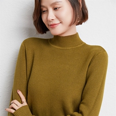 半高领毛衣女加绒加厚秋冬2024新款洋气内搭长袖修身显瘦，女装针织衫/毛衣，皓宇羊绒