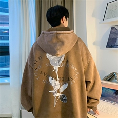 直播品质500克重磅潮牌美式做旧炒雪花水洗加绒卫衣H363JR特P65，男装卫衣，电商A486