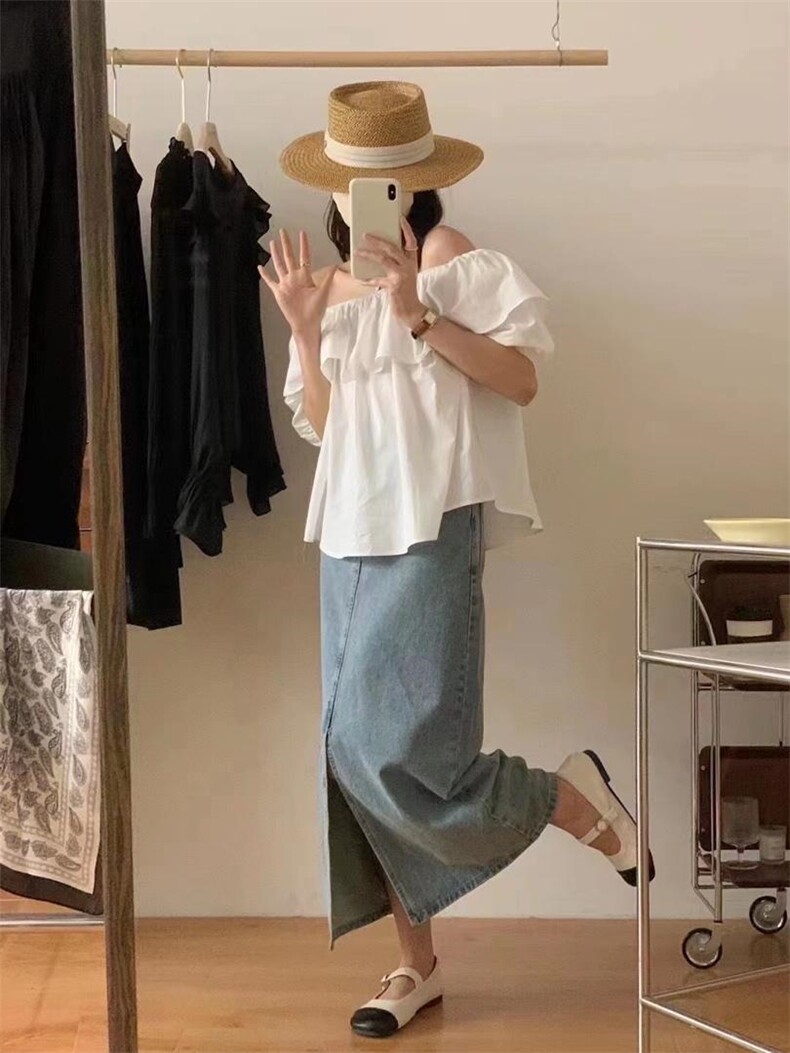 两穿荷叶边小衫，其它，驿谷