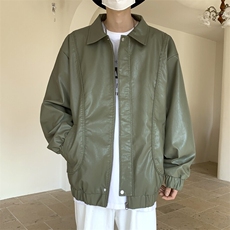软皮衣服男士机车夹克翻领工装PU皮2025帅气短款JK2137-P80，男装夹克，星座210-1