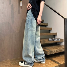 XZ616夏季水洗大口袋拼接直筒休闲裤牛仔裤TY1025P65控78，男装牛仔裤，星座512A（原616）