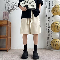 新中式盘扣休闲短裤男夏季薄款潮流风情侣宽松五分裤D1083-p28，男装牛仔裤，星座1008