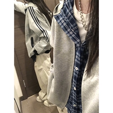 抖音得物高品质26春装美式高街重磅结构拼接织带立领卫衣外套CM42，女装短外套，电商A486