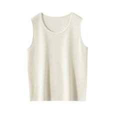 2025春季圆领套头精纺羊毛背心吊带女无袖小衫打底针织体恤衫夏装，女装背心吊带，丹芙娇羊绒