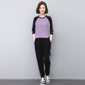 卫衣运动套装女2025春秋新款时尚休闲中年妈妈大码洋气卫裤两件套