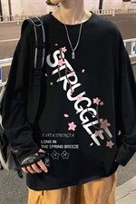 CX22-P25大码长袖t恤男春季新款打底衫男港风圆领卫衣男，男装T恤，电商B367