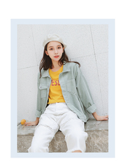 2021春秋季新款韩版短款宽松灯芯绒外套女牛仔外套，女装短外套，潮品会
