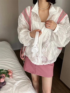 欧货气质拼蕾丝防晒衣外套,其它,L·H·X