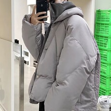 美式短款棉服时尚立领加厚棉衣男冬季潮牌设计宽松面包服百搭棉袄，男装棉衣，星座506A
