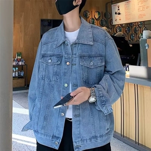 美式复古冬季牛仔夹克男痞帅炸街个性休闲高街情侣百搭飞行员外套图片
