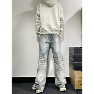 B221 美式ins高街暗黑重工艺宽松直筒牛仔裤 LK23125-P65 控88图片
