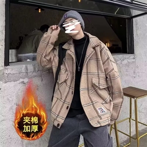 1506-1/M24061/P68新款翻领韩系翻领宽松外套中长款毛呢男秋冬图片