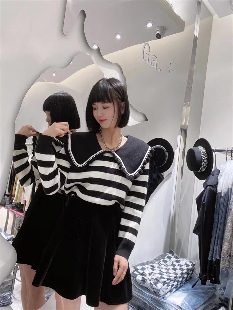 娃娃领毛衣，女装针织衫/毛衣，TANG.+