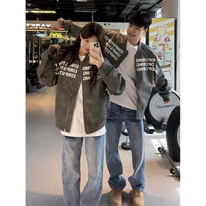 字母印花美式棒球服男高街hiphop飞行夹克外套LW221-P66 夹棉78图片