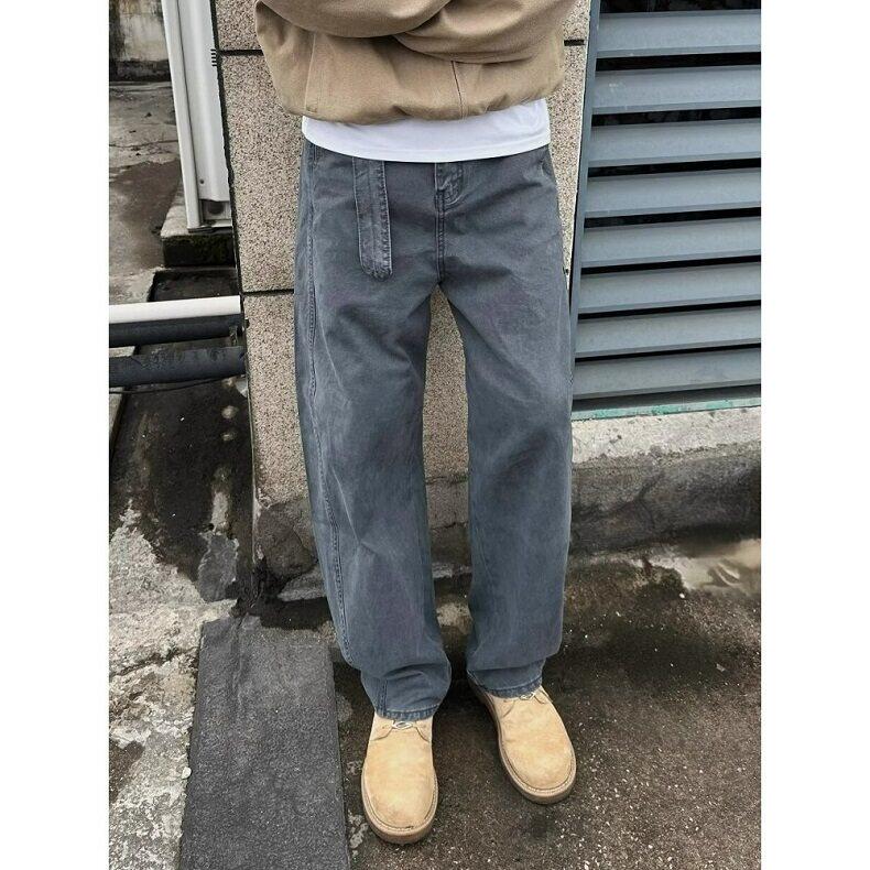 春夏复古弯刀直筒牛仔裤男士百搭宽松弹力纯色休闲裤KD806,男装牛仔裤,星座1116A（原606A-3）