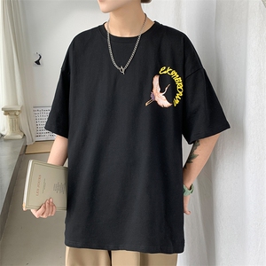 1图案已注册港风日系中性休闲情侣大码风短袖T恤7096P28控45图片