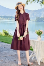 6308时尚木耳边气质连衣裙，女装连衣裙，倪叶myz