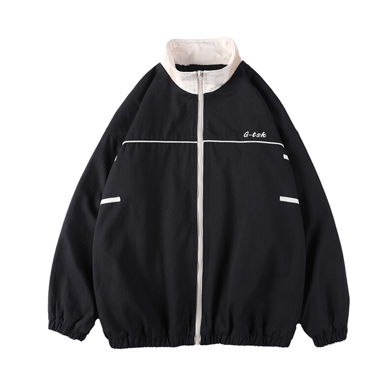 男装类目2021情侣装春装新款字母刺绣夹克同色系外套班服D68-P88,男装夹克,电商A335-1（原A458）