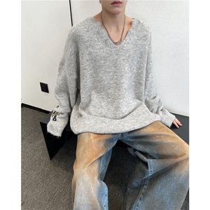 日系复古慵懒风简约毛衣男女秋冬街头潮牌百搭针织衫MY9235/P62图片