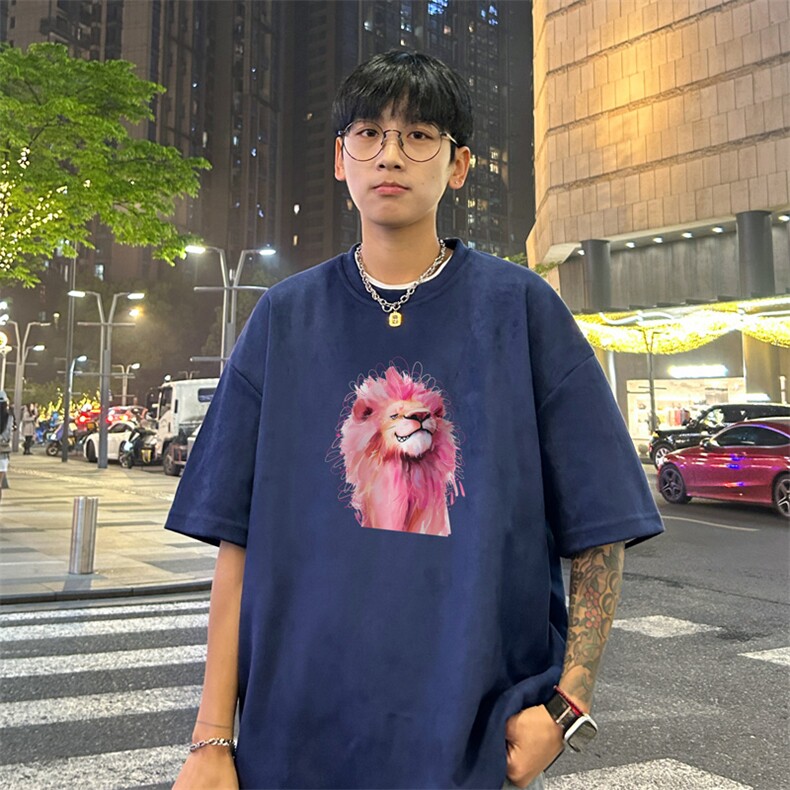 量大优供视频重磅麂皮绒短袖t恤男JT528-特p19,男装T恤,电商B371