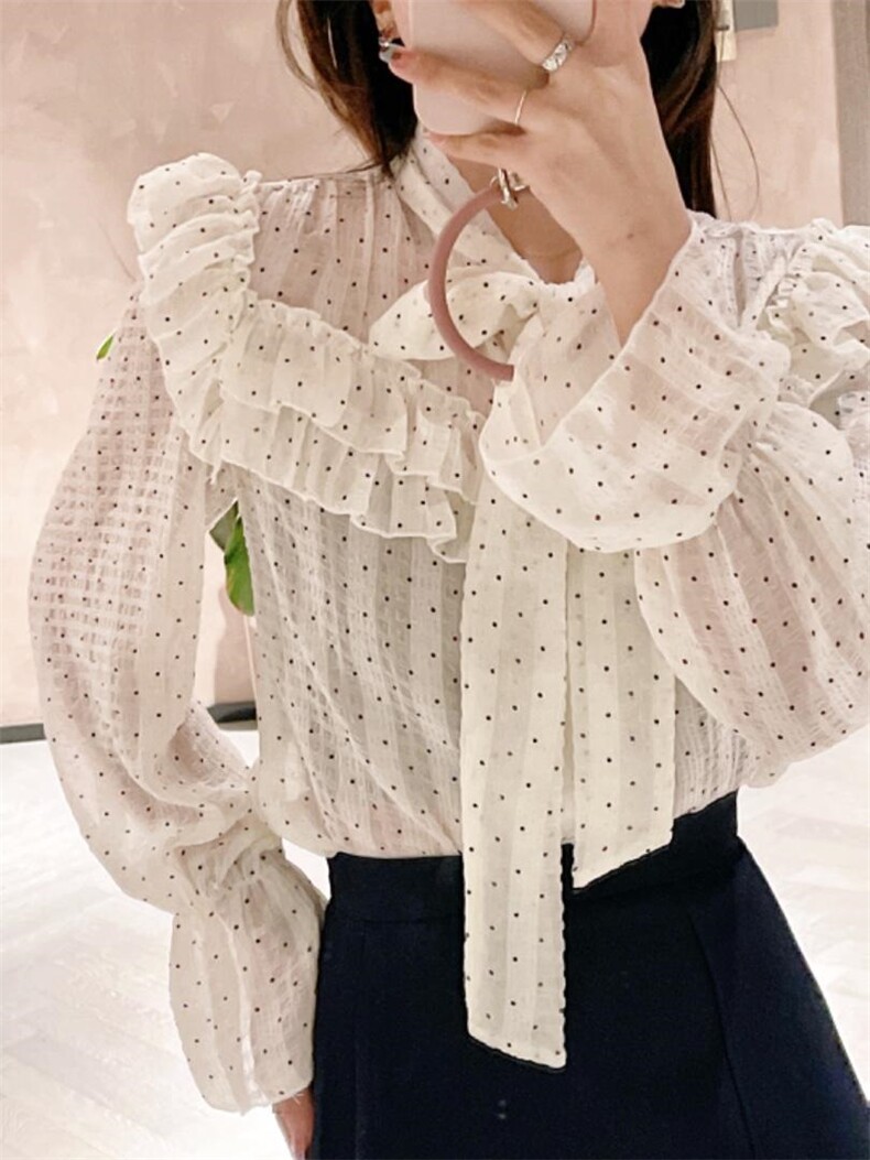 5326#圆点衬衣，其它，首选