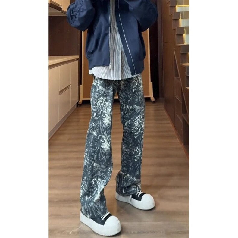 1506-1/K8911/P39原版质量半松紧腰微喇牛仔裤男直筒宽松百搭款,男装牛仔裤,星座1506-1