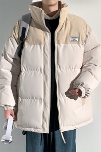 冬季青少年灯芯绒立领拼接外套休闲百搭面包服棉服5302-P78图片