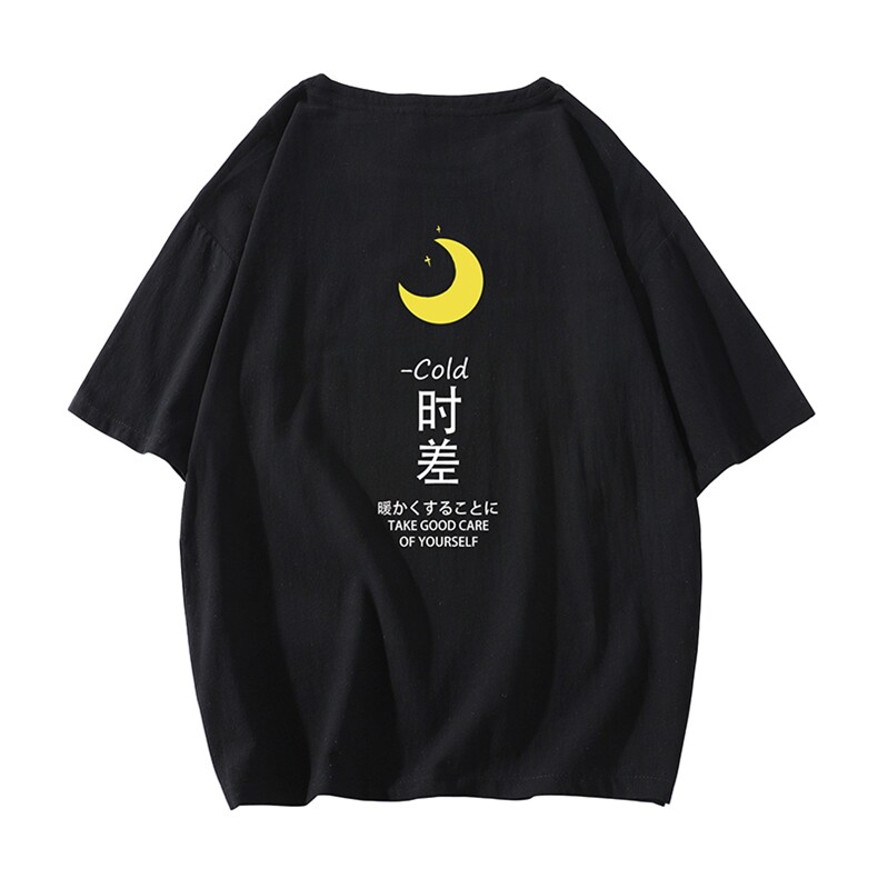 亚麻短袖t恤男大码五分袖男宽松七分袖白底YT26047-P30,男装T恤,电商A040A