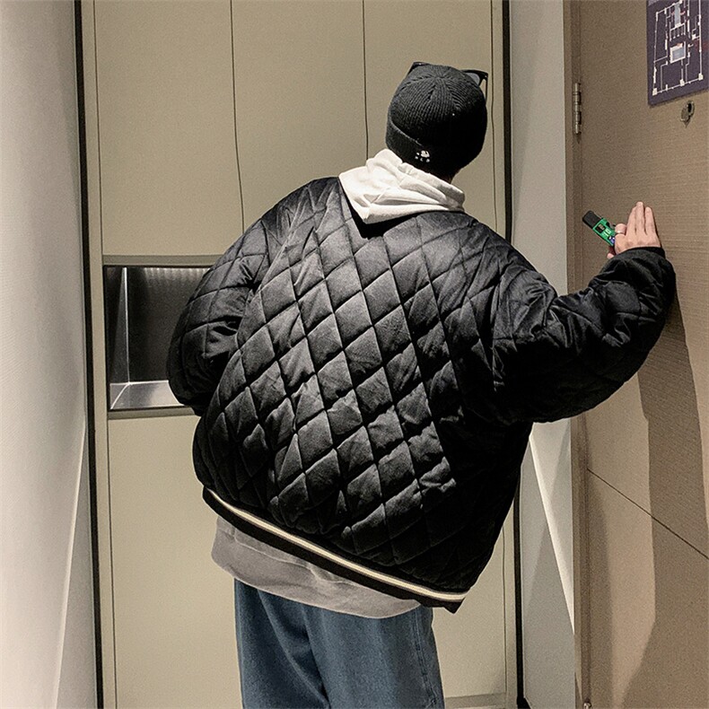 冬季加厚棒球领棉服男女宽松情侣工装宽松休闲棉衣外套潮M50-p80,男装棉衣,星座1008-1