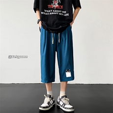 冰丝七分裤男大码速干短裤男五分裤黑地板风格QK72397-P25，男装休闲裤，电商A040