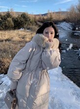 韩东大门同款腰带长款羽绒服，女装羽绒服，12PJL