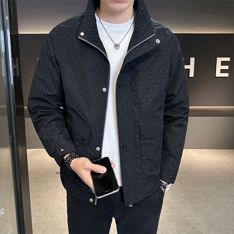 2025秋新款夹克男士印花立领外套男休闲上衣B317/55815/P108,男装夹克,电商B317