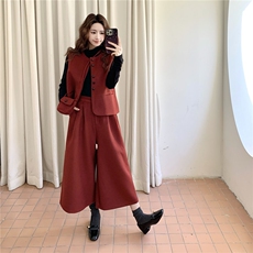 现货高转化好数据秋冬季新款毛呢料套裤4件套装女潮8691P228K348，女装套装/套裙，浙宝182A