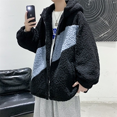 DM71-P95冬装现货港风宽松休闲羊羔毛中性情侣棉衣棉袄，男装棉衣，电商D321-1