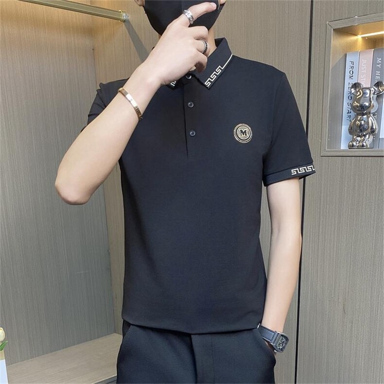 PL034-特P40控65社会小伙polo衫短袖男夏季潮牌翻领T恤刺绣商务,男装Polo衫,电商D310B-1