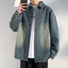 特批P55无差价25春设计感提花牛仔服夹克男时尚大码翻领外套NJ151，男装夹克，电商A001
