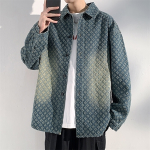 特批P55无差价25春设计感提花牛仔服夹克男时尚大码翻领外套NJ151图片