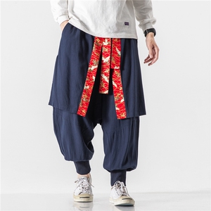 20秋冬 大码古风风亚麻棉麻哈伦仙鹤裙裤汉服宋裤 K113/P80图片