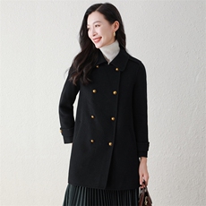秋冬新款女式时尚韩系新款羊毛呢外套女士秋冬气质双面羊毛大衣，女装双面呢大衣，阿舍尔精品