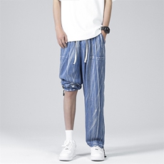 牛仔裤冰丝长裤新款百搭ins潮流宽松大码阔腿裤XK66342-P55，男装牛仔裤，电商A042