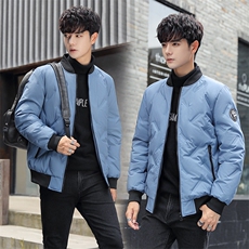 标80%绒青年男士立领羽绒服男短款修身棒球服DB6561-P120，男装羽绒服，星座1210A