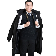 中老年防寒锁温背带中长款90%鹅绒羽绒服连帽外套男P310488元，男装羽绒服，星座1210A