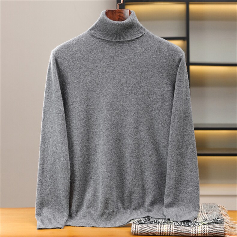 2025年秋季高翻领时尚百搭通勤简约休闲，男装羊绒套衫，恒标羊绒